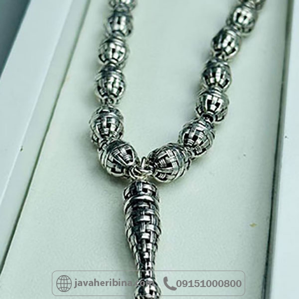 تسبیح نقره ترک بسیار زیبا و خوش دست _کد:34120