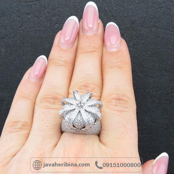 انگشتر نقره زنانه طرح تاج بسیار لوکس _کد:34157
