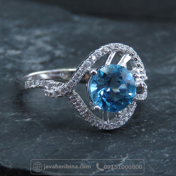 انگشتر توپاز نقره زنانه بسیار زیبا _کد:34170