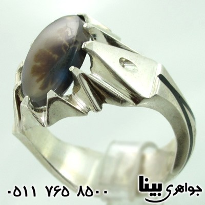 انگشتر عقیق شجری مردانه کلاسیک جدید