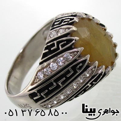 انگشتر یاقوت زرد طرح ایتالیایی مردانه