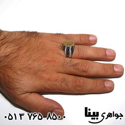 انگشتر یاقوت زرد طرح ایتالیایی مردانه