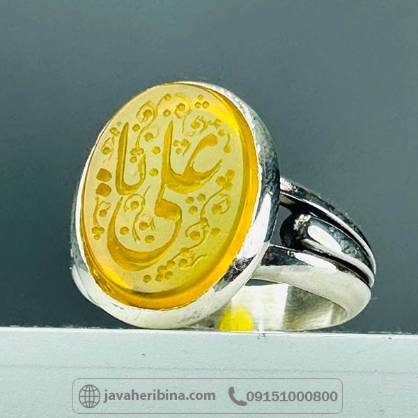 انگشتر عقیق شرف الشمس نقره مردانه رکاب صفوی _کد:34396