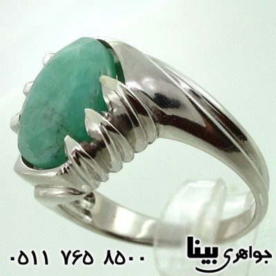 انگشتر زمرد درشت مردانه طرح سما