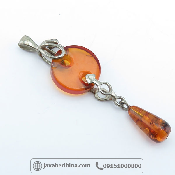 گردنبند کهربا با طراحی خاص _کد:34548