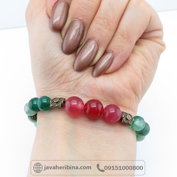 دستبند چند جواهر عقیق و آونتورین _کد:34571