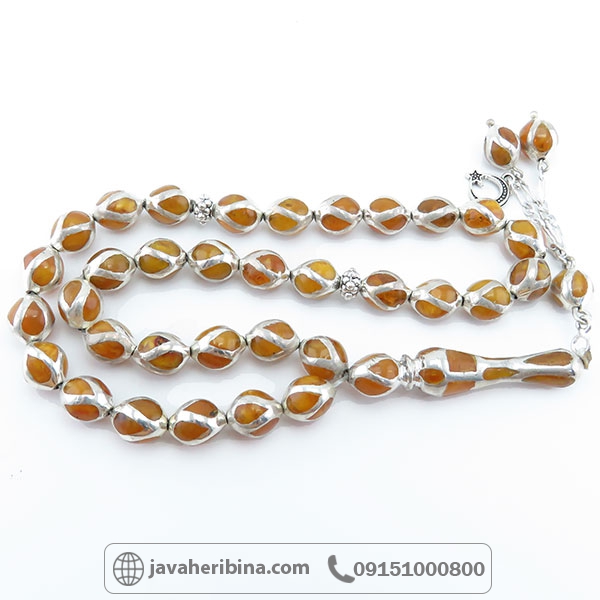 تسبیح سندلوس و نقره 33 دانه فاخر _کد:34599