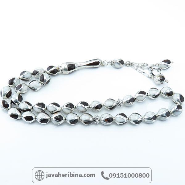 تسبیح سندلوس و نقره 33 دانه فاخر _کد:34601