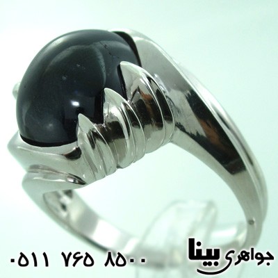 انگشتر یاقوت کبود درشت مردانه طرح سما