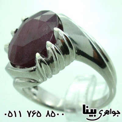 انگشتر یاقوت سرخ درشت مردانه طرح سما
