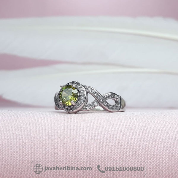 انگشتر نقره طرح زبرجد زنانه _کد:34649