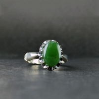 انگشتر یشم یمنی نقره مردانه _کد:34667