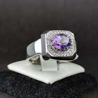 انگشتر آمتیست نقره مردانه زیبا _کد:34670