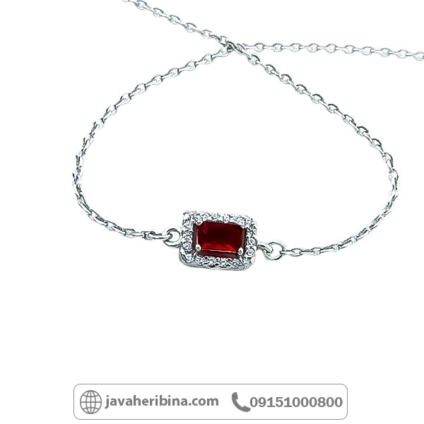 دستبند نقره زنانه طرح یاقوت _کد:34699