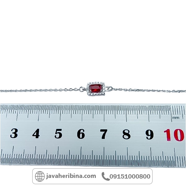 دستبند نقره زنانه طرح یاقوت _کد:34699