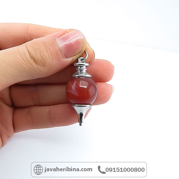 گردنبند عقیق قرمز مدل پاندولی _کد:34716