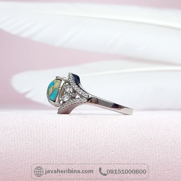انگشتر فیروزه نیشابوری زنانه خوش رنگ _کد:34721