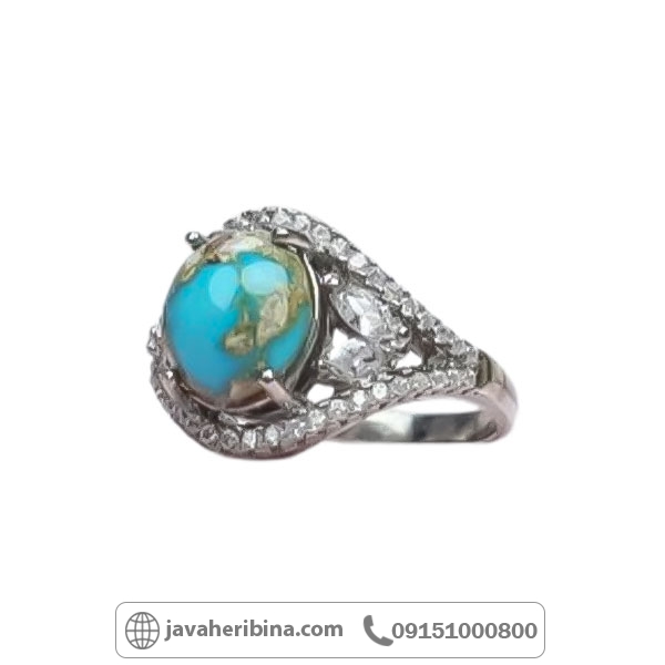 انگشتر فیروزه نیشابوری زنانه خوش رنگ _کد:34721