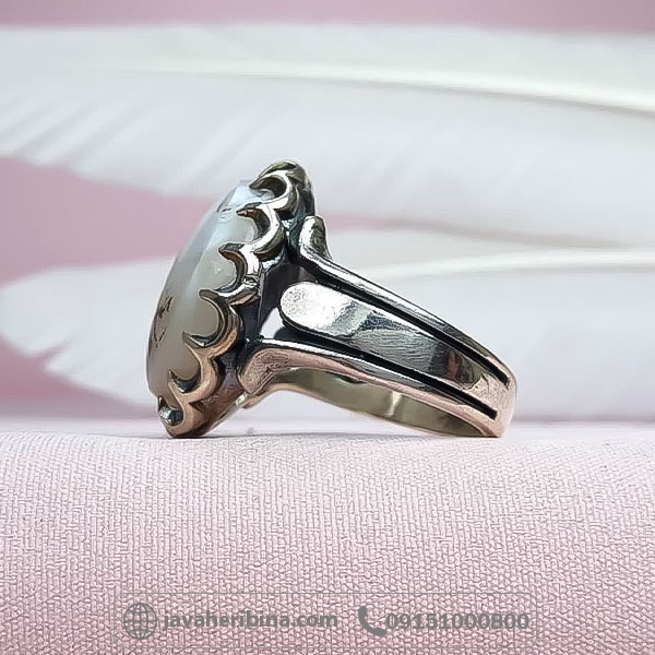 انگشتر عقیق شجری مقره مردانه _کد:34725