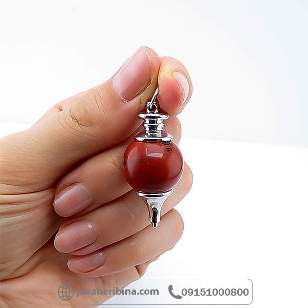 گردنبند جاسپر خوش رنگ طرح پاندولی _کد:34731