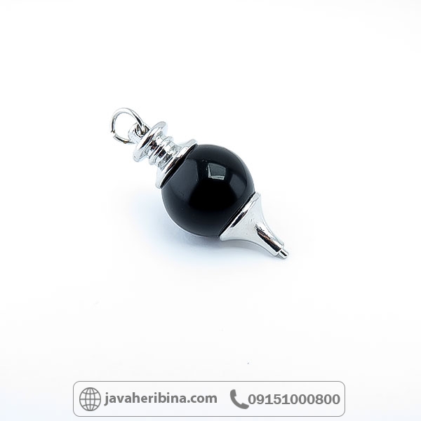 گردنبند عقیق سیاه (اونیکس) طرح پاندولی _کد:34733