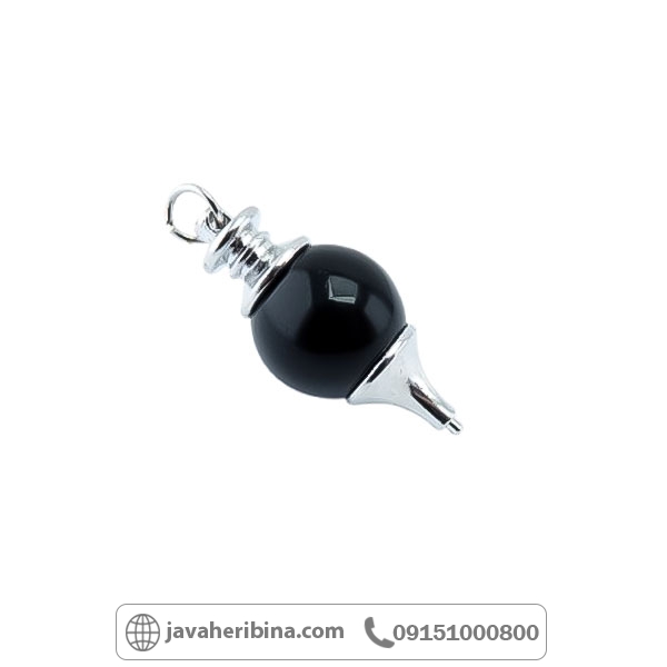 گردنبند عقیق سیاه (اونیکس) طرح پاندولی _کد:34733