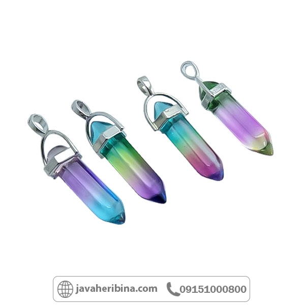 گردنبند کوارتز رنگین کمان با تراش خاص _کد:34738
