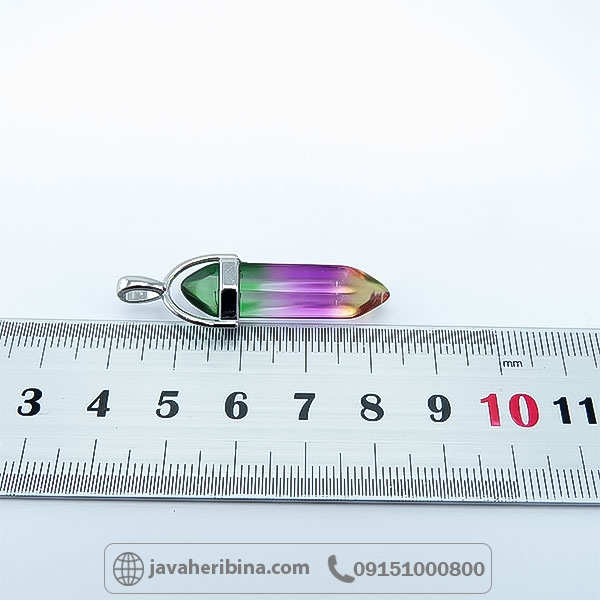 گردنبند کوارتز رنگین کمان با تراش خاص _کد:34738