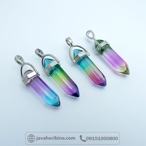 گردنبند کوارتز رنگین کمان با تراش خاص _کد:34738