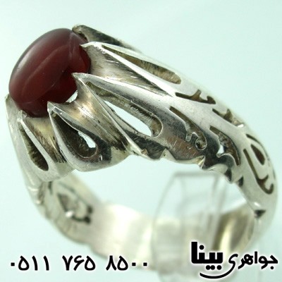 انگشتر عقیق یمنی طرح اشکی سنتی مردانه