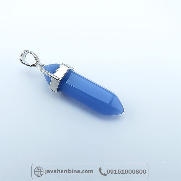 گردنبند عقیق آبی با تراش خاص _کد:34741