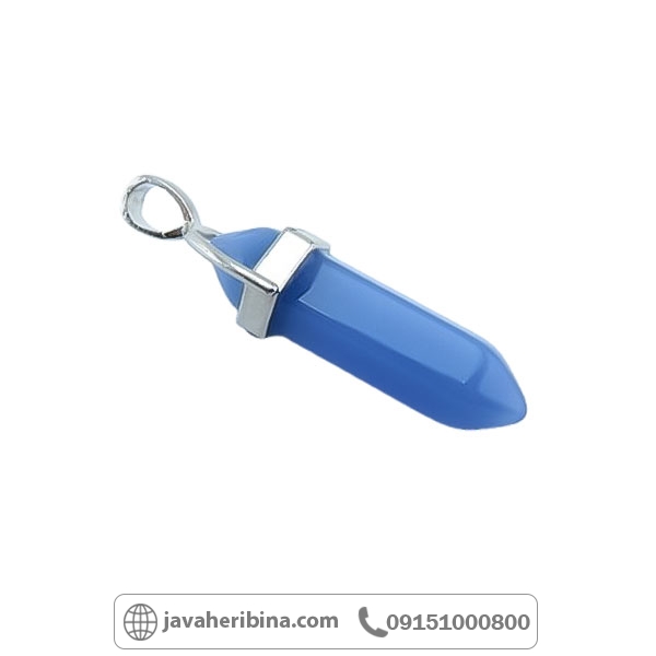 گردنبند عقیق آبی با تراش خاص _کد:34741