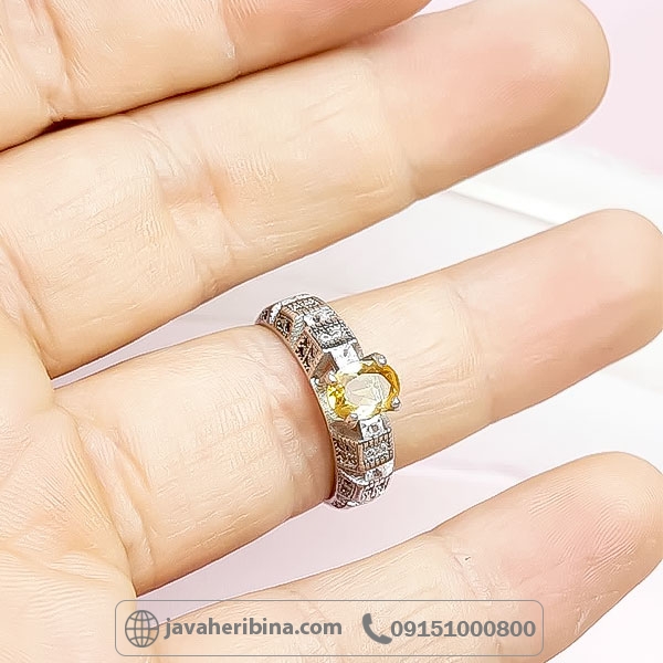 انگشتر سیترین نقره زنانه ظریف _کد:34743