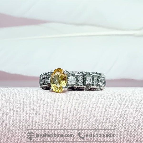 انگشتر سیترین نقره زنانه ظریف _کد:34743
