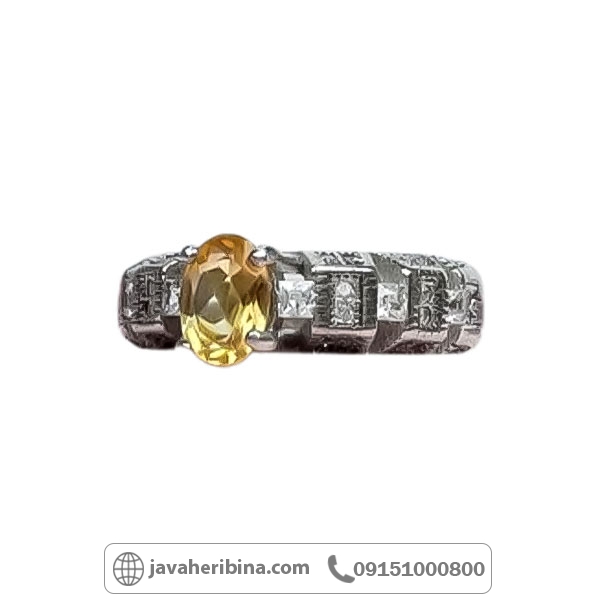 انگشتر سیترین نقره زنانه ظریف _کد:34743