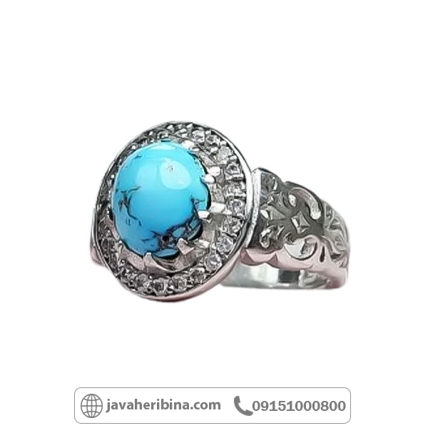 انگشتر فیروزه نیشابوری مردانه خوش رنگ _کد:34745