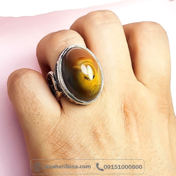 انگشتر عقیق یمنی باباقوری مردانه _کد:34746