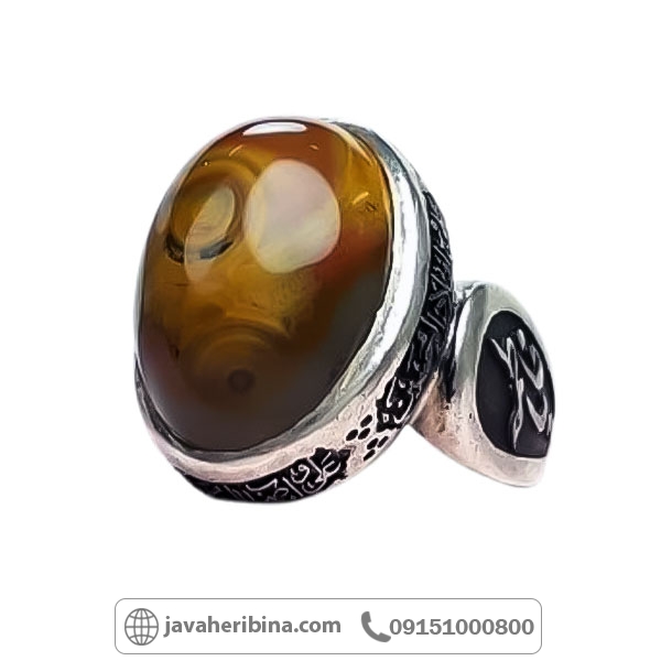 انگشتر عقیق یمنی باباقوری مردانه _کد:34746