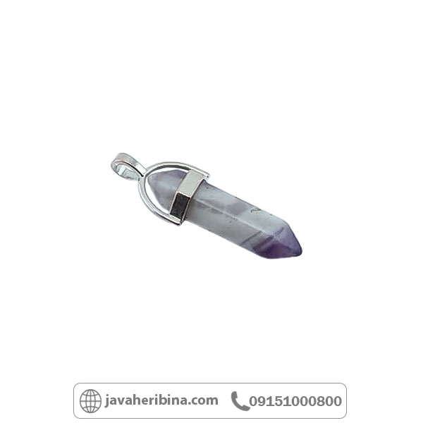 گردنبند آمتیست با تراش منشوری _کد:34758