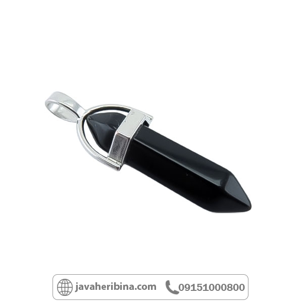 گردنبند عقیق سیاه (اونیکس) با تراش خاص _کد:34763