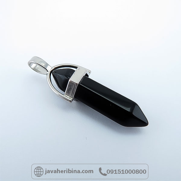 گردنبند عقیق سیاه (اونیکس) با تراش خاص _کد:34763