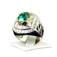 انگشتر توپاز سبز رودیوم دست ساز و درشت فاخر _کد:34816