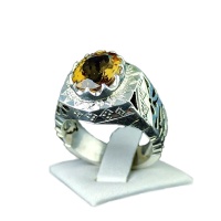 انگشتر الکساندریت نقره مردانه درشت و زیبا _کد:34820