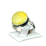 انگشتر عقیق زرد با حکاکی یا زینب بسیار زیبا