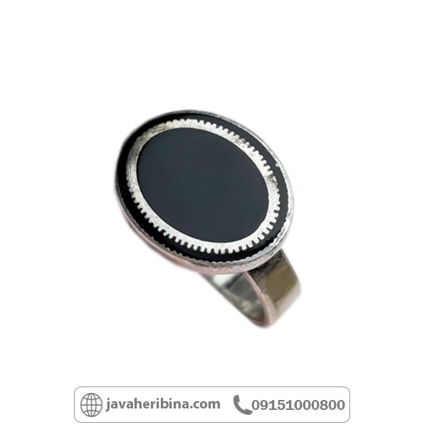 انگشتر عقیق سیاه (اونیکس) اسپرت مردانه