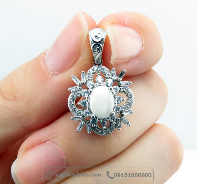 گردنبند خرمهره زنانه رودیوم خاص _کد:34881