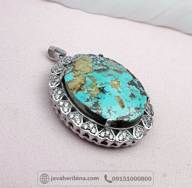 گردنبند فیروزه نیشابوری درشت و فاخر _کد:34924