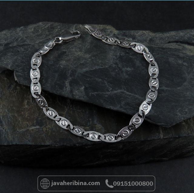 دستبند نقره ایتالیایی مردانه فاخر و شیک _کد:34932