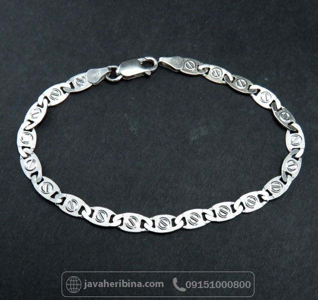 دستبند نقره ایتالیایی مردانه فاخر و شیک _کد:34932