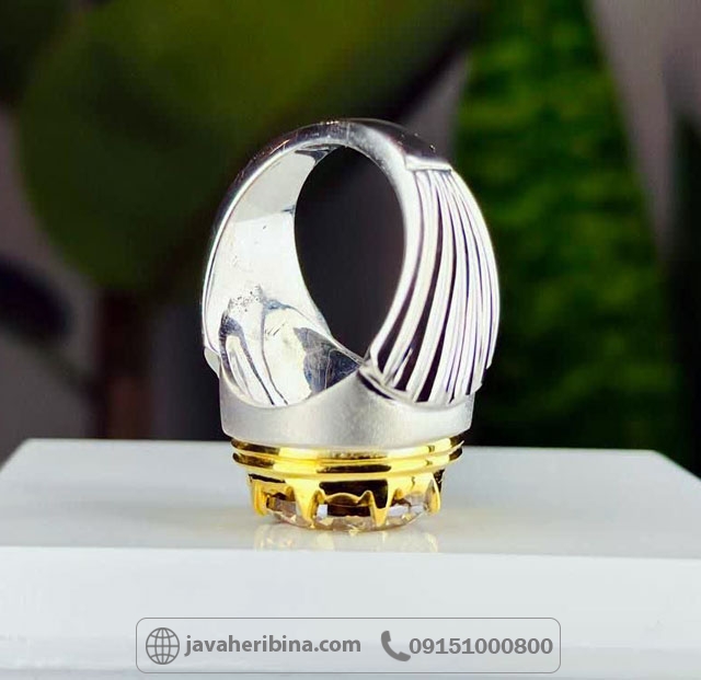 انگشتر الماس موزونایت طلایی روسی فاخر _کد:34942